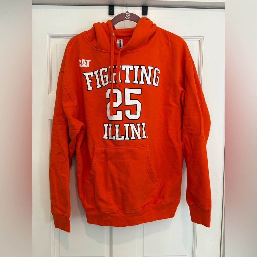 Fighting Illini 25 Orange Hoodie Sweatshirt with CAT logo